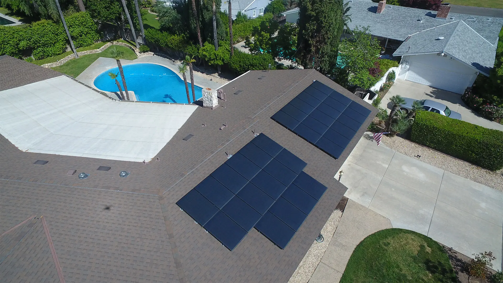 11.12 kW residential solar system with all-black panels on a Fresno home