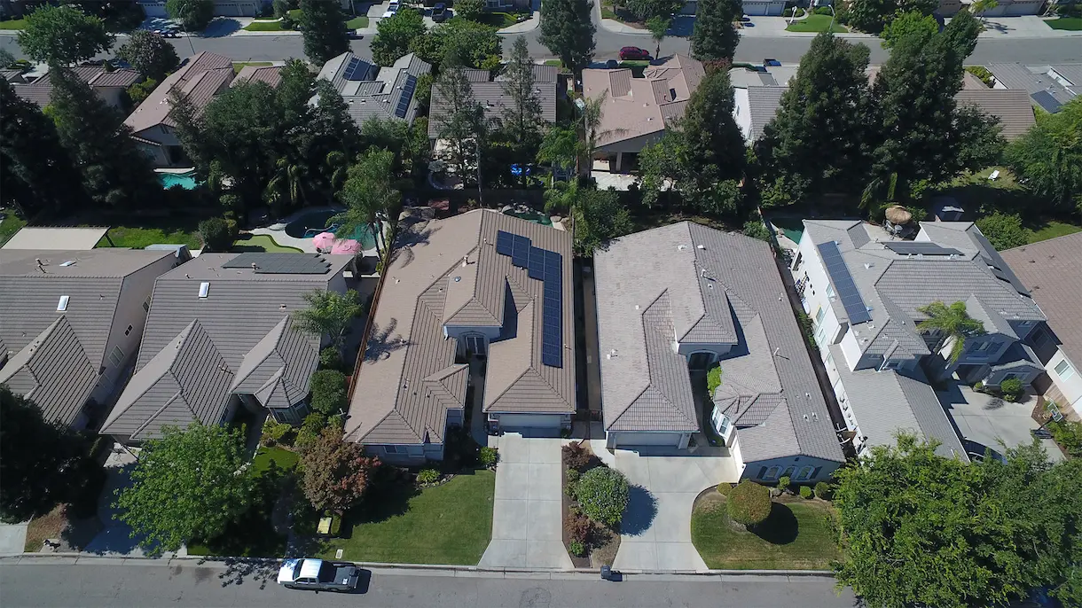6.375 kW residential solar system on a single-story Fresno home with a tile roof